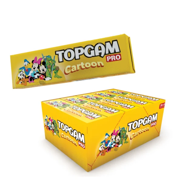 Topgam Cartoon chewing gums with sugar mix fruit flavored 175gr 20gr