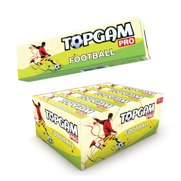 Topgam Football chewing gums with sugar package with insert mix fruit flavored 175gr