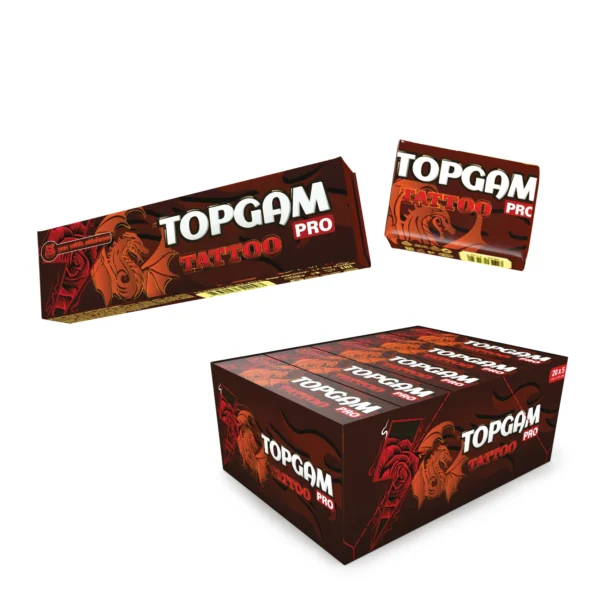 Topgam Tattoo chewing gums with sugar mix fruit flavored 175gr