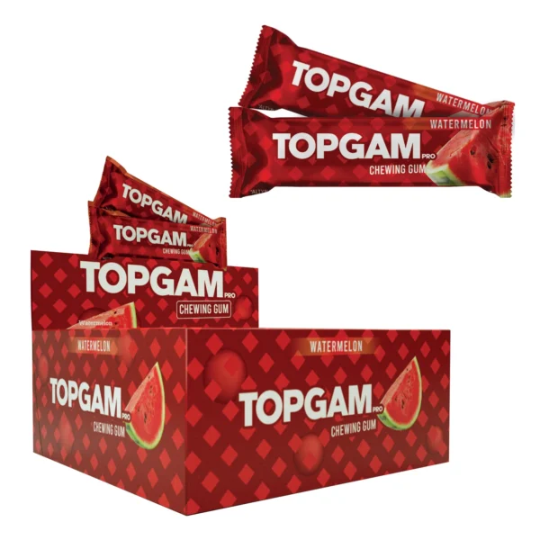 Topgam chewing gums with sugar sticks watermelon flavored 25 gr