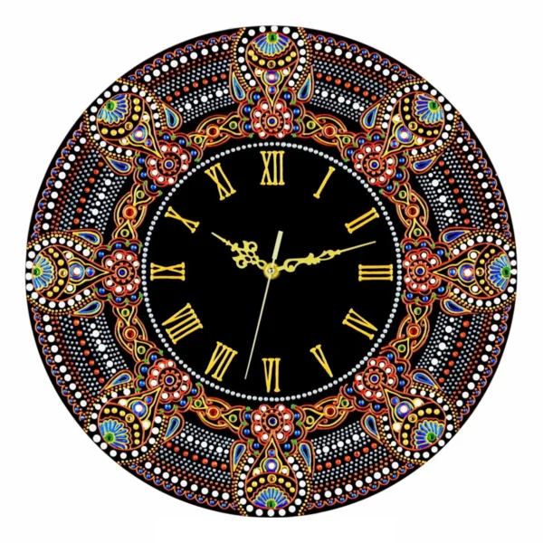 Turkmen Heritage Glass Wall Clock