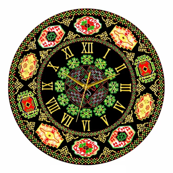 Turkmen Ornaments Wall Clock