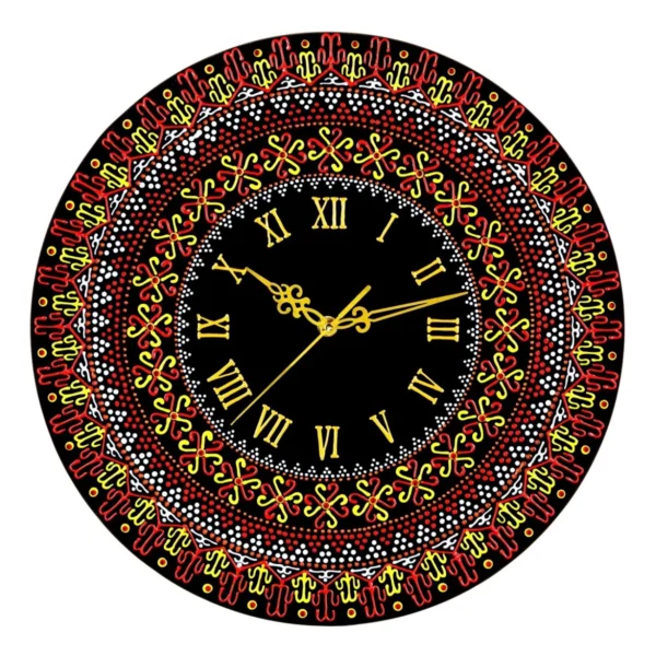 Wall Clock with traditional turkmen patterns