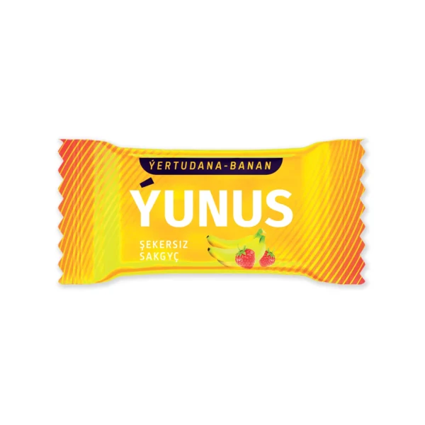 Yunus chewing gums sugar free pillows DUO by 2 pieces strawberry and banana flavored