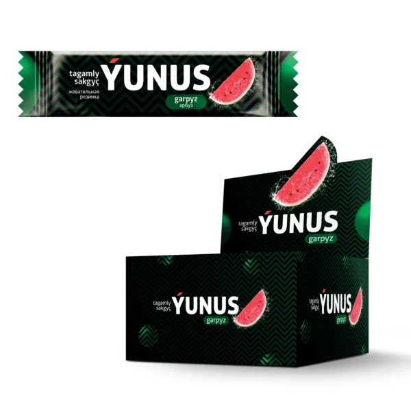 Yunus chewing gums with sugar sticks watermelon flavored 25gr